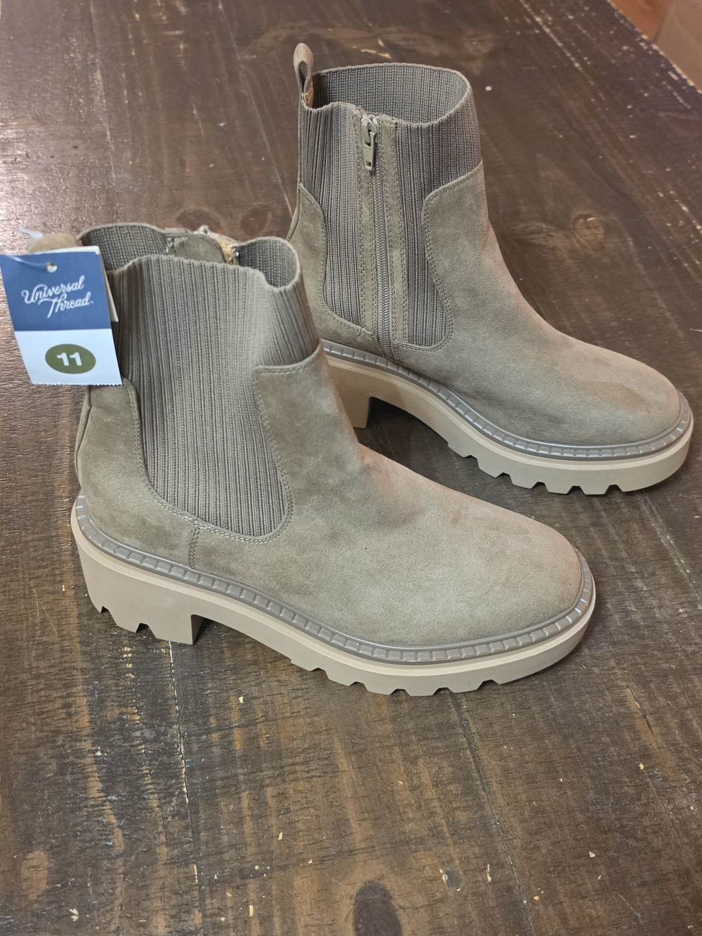 Universal Thread Women’s Taupe Suede Boots Size 11